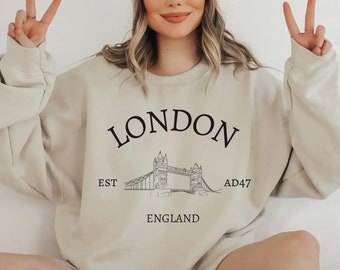 London Sweatshirt, London England Sweater, UK Crewneck, Vintage London Sweater, London Vacation Gift, London Souvenir, London Shirt