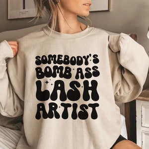 Retro Lash Artist Sweater Sweatshirt, Lash Technician Sweatshirt Gift for Lash Tech Graduation, Eyelash Tech Sweatshirt TShirt for Lash Tech