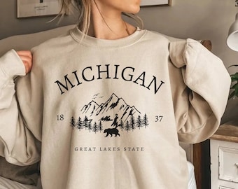 Michigan Sweatshirt, Michigan Shirt, Michigan Crewneck, Michigan Trip, Michigan Gift, Michigan Souvenir, Girls Trip Shirt, Family Vacation