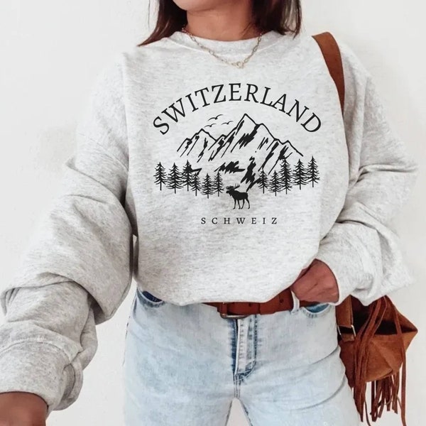 Switzerland Sweatshirt, Switzerland Crewneck, Switzerland Shirt, Switzerland Gift, Switzerland Souvenir, Europe Vacation, Girls Trip Shirt