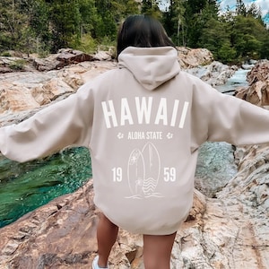Hawaii Hibiscus Flower Hoodie, Aloha State Sweatshirt, Hawaii Vacation Hoodie, Beach Hoodie, Tumblr Oversized Hoodie, Summer Sweatshirt