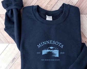 Minnesota Sweatshirt, MN State Crewneck, Minnesota Sweater, Minnesota Lakes, The North Star State, Minnesota Shirt, Minnesota Gift