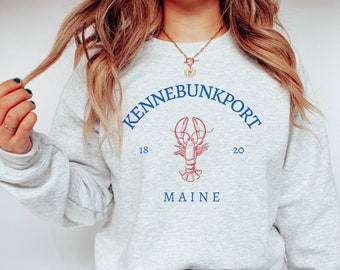 Maine Sweatshirt, Kennebunkport Maine Shirt, Maine Crewneck, Maine Vacation Sweater, Maine State, Maine Gift, Maine Lobster Sweatshirt