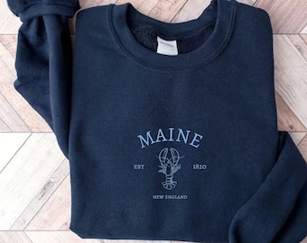 Maine Sweatshirt, Vintage Maine Sweater, Maine Shirt, Maine Crewneck, Maine Vacation Sweater, Maine State, Maine Gift, Maine Lobster Sweater