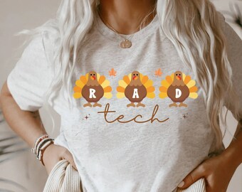 RAD Tech Thanksgiving Shirt, Fall Radiology Holiday Tee, RT(R) T-shirt, Thankful X-ray Tech Shirt, Rad Tech Gift Thanksgiving Radiology Gift
