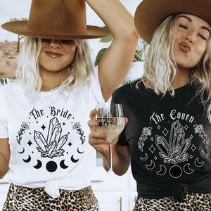 Celestial Bachelorette Shirt, Witchy Bach Party T-Shirt Tarot Bride Tee Shirt Bride Coven Bridal Party Shirt Spooky Salem Wedding Party Tee