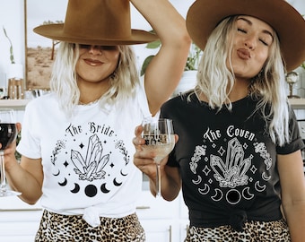 Celestial Bachelorette Shirt, Witchy Bach Party T-Shirt Tarot Bride Tee Shirt Bride Coven Bridal Party Shirt Spooky Salem Wedding Party Tee