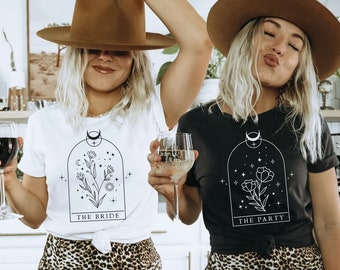Celestial Bachelorette Shirt, Witchy Bach Party T-Shirt Tarot Bride Tee Shirt Bride Coven Bridal Party Shirt Spooky Salem Wedding Party Tee
