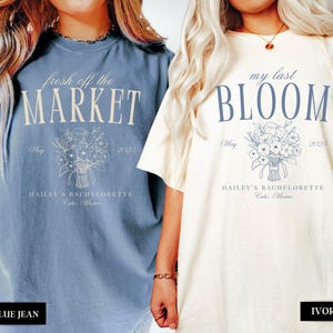 Floral Bachelorette Party Shirts, Fresh Off the Market Bachelorette Shirt, Custom Flower Bridal Party Gift, Personalized Garden Party Bach