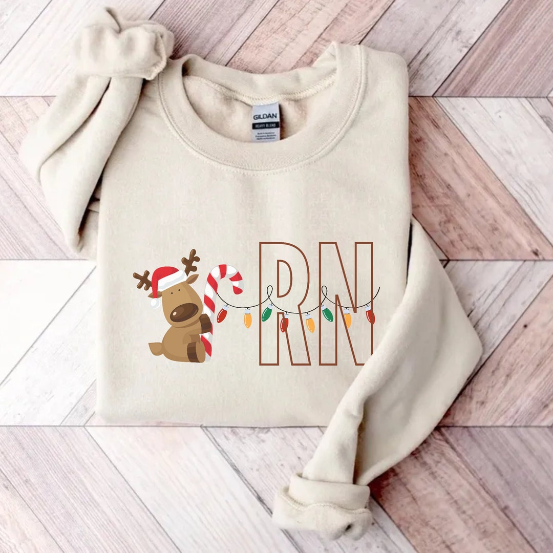 RN Christmas Sweatshirt Registered Nurse Sweatshirt Christmas RN Gift ...