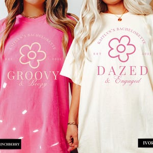 Bachelorette Party Shirts, Dazed and Engaged, Groovy and Boozy, Retro Bachelorette Shirts, 70s Bach Party, Hippie Bach, Bridal Party Gifts