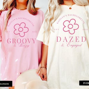 Bachelorette Party Shirts, Dazed and Engaged, Groovy and Boozy, Retro Bachelorette Shirts, 70s Bach Party, Hippie Bach, Bridal Party Gifts