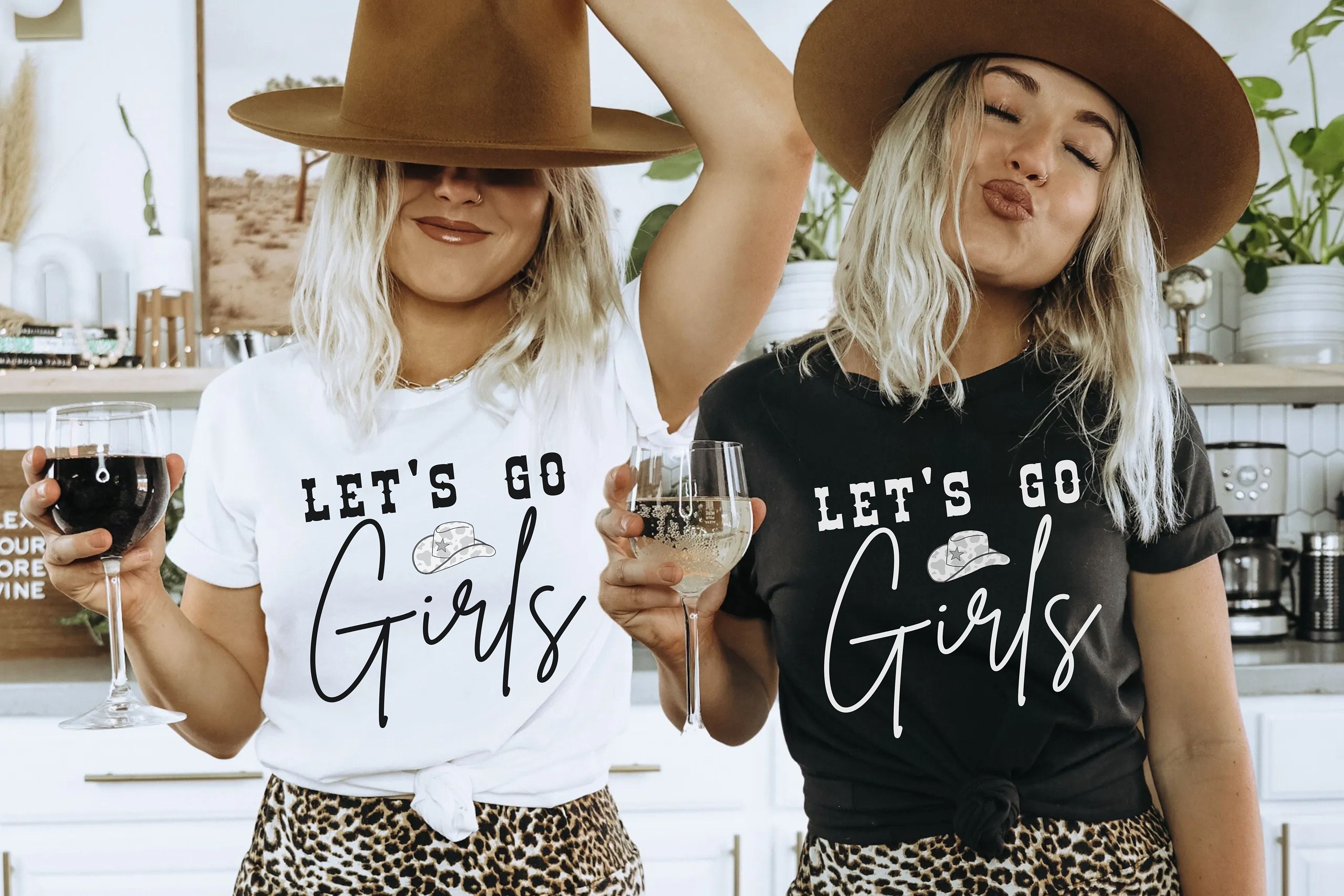 Let's Go Girls | Pink Cowboy Cowgirl Rodeo Hat Preppy Aesthetic  Bachelorette Party | HOWDY Y'ALL | White Background | Art Board Print