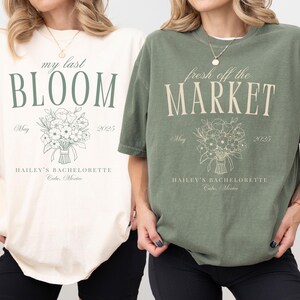 Floral Bachelorette Party Shirts, Fresh Off the Market Bachelorette Shirt, Custom Flower Bridal Party Gift, Personalized Garden Party Bach