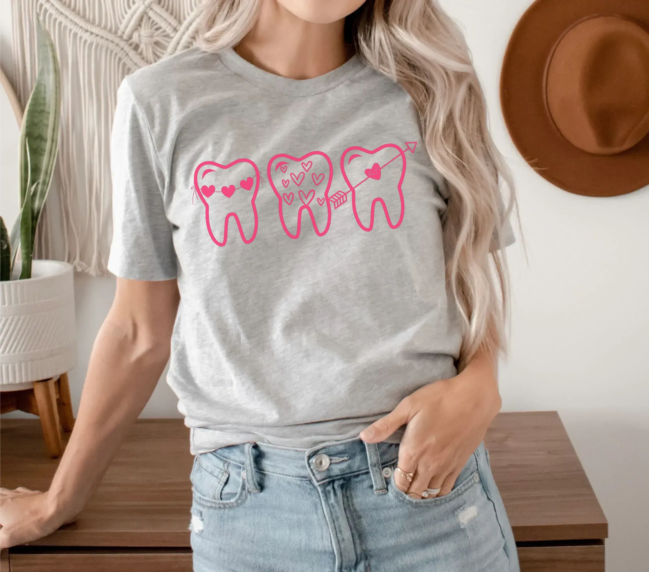 Valentines Day Dental Teeth Tshirt for Dental Staff Cute Etsy