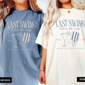 Pickleball Bachelorette Party Shirts, Custom Pickleball Club Shirt, Last Swing, Personalized Luxury Bachelorette Shirts, Bach Club Shirts