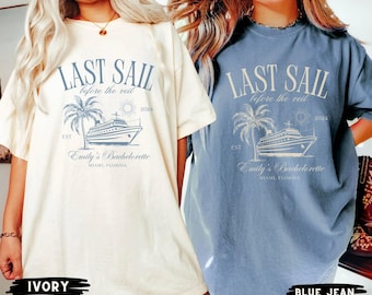 Cruise Bachelorette Shirts, Last Sail Before the Veil, Custom Bachelorette Party Shirts, Boating Bach Club, Personalized Bachelorette Gifts