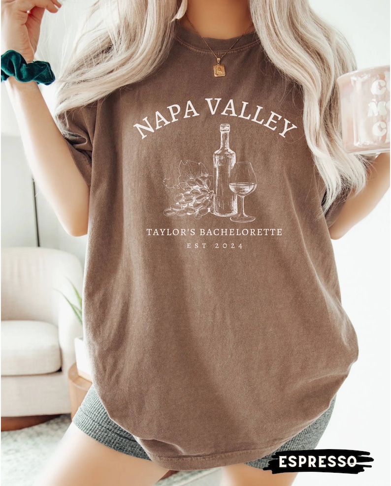 Wine Bachelorette Party Shirts, Custom Bachelorette Shirts, Napa Valley Shirts, Wineries Bach Party Shirts, Luxury Bachelorette, Bach Club immagine 5