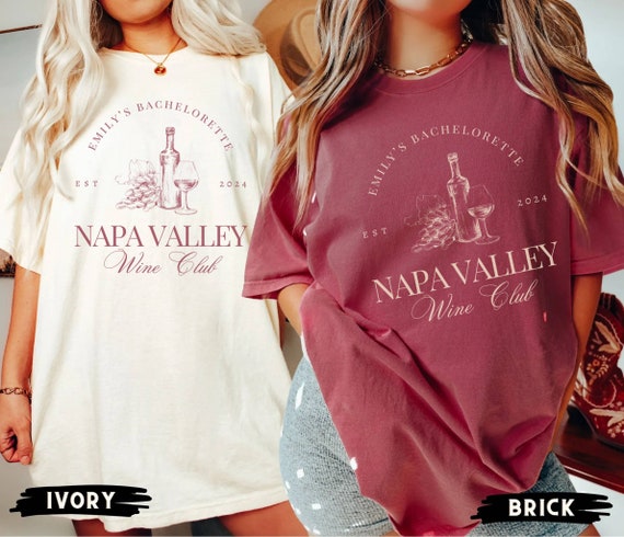 Wine Bachelorette Shirts, Custom Winery Bachelorette Party Shirts, Napa Valley Shirts, Wineries Bach Party Shirts, Luxury Bachelorette Tees