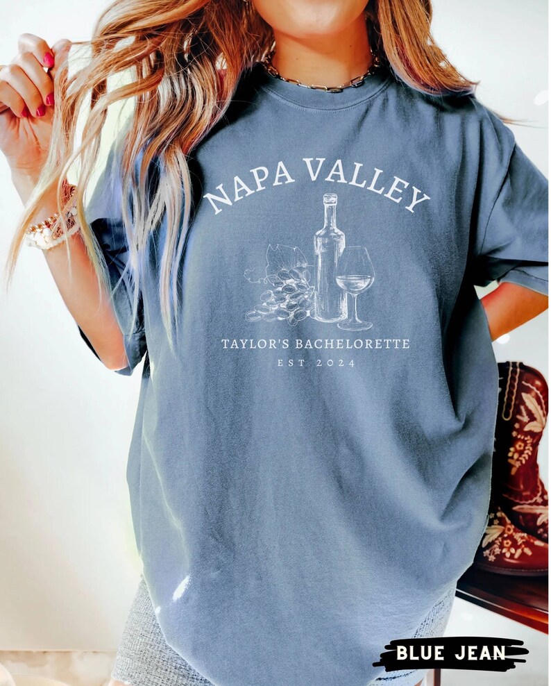 Wine Bachelorette Party Shirts, Custom Bachelorette Shirts, Napa Valley Shirts, Wineries Bach Party Shirts, Luxury Bachelorette, Bach Club immagine 3