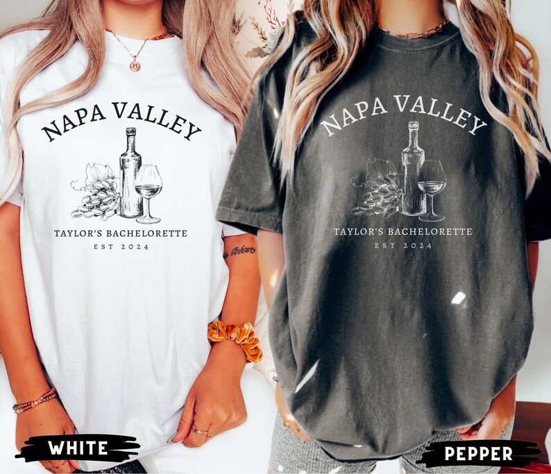 Wine Bachelorette Party Shirts, Custom Bachelorette Shirts, Napa Valley Shirts, Wineries Bach Party Shirts, Luxury Bachelorette, Bach Club immagine 4