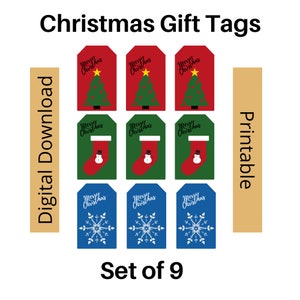 Printable Christmas gift tags, Printable tags for gifts, Christmas tags for gifts, Christmas printables, Christmas tags for scrapbooking