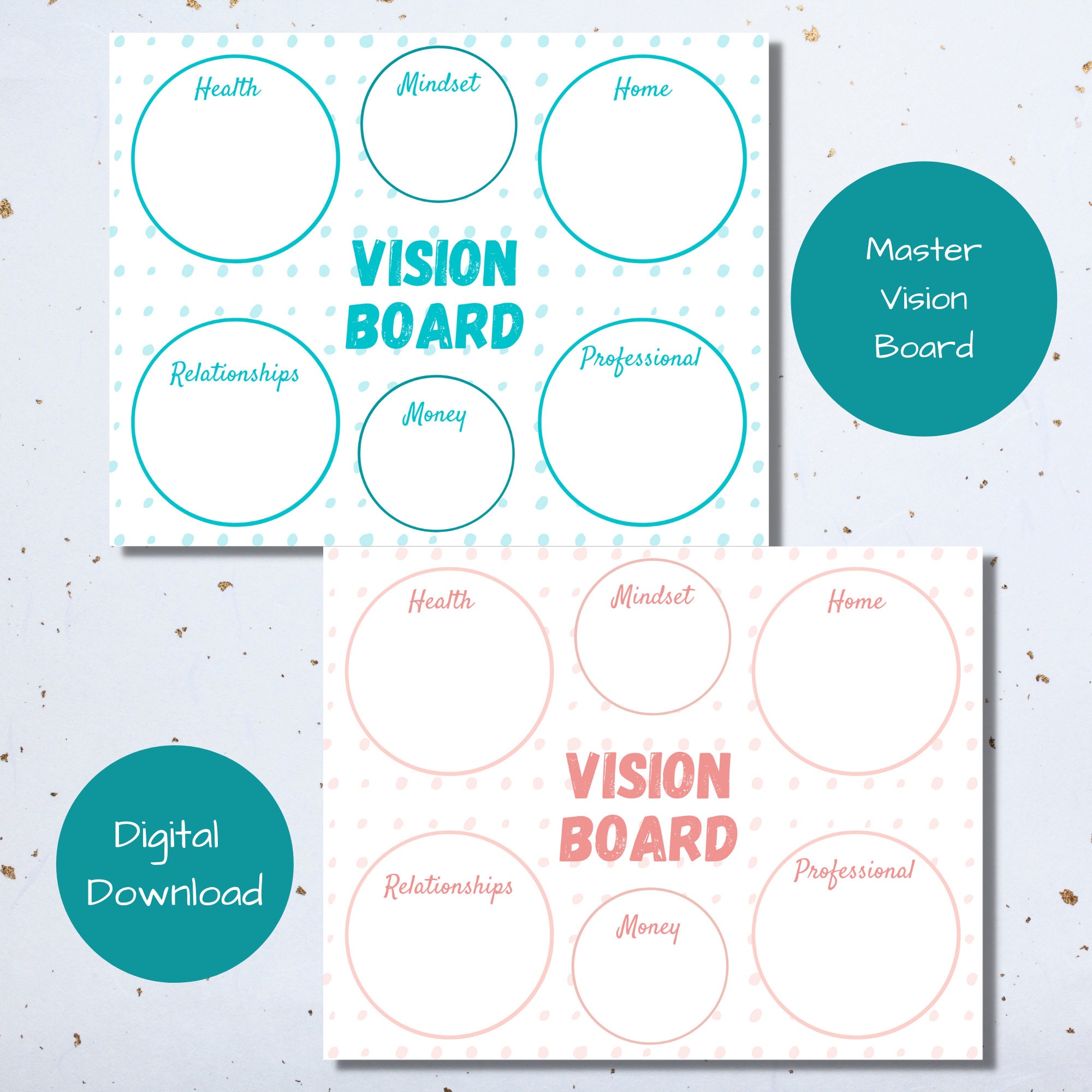 Printable Vision Board Kit With Words and Quotes 8.5 X 11 - Etsy