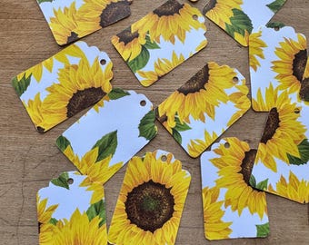 Gift Tags | Set of Gift 25 Tags | Blank Tags | Sunflower Decor | Unique Craft Supplies