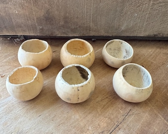 6 small dried gourd bowls | small gourds | pre cut | unfinished gourds