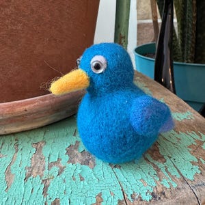 Blue Bird | Needle Felted Bird | Bird Figurine | Bird Decor | Bird Gift | Christmas Tree Bird