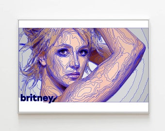 Britney Spears, Wall Art, Printable Art, Pop Art, 24 x 16 Print