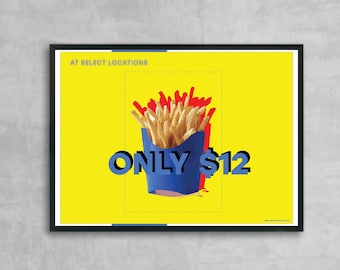 Fast Food Wall Art, Consumer Art, Pop Art, Contemporary Wall Hangings, Urban Wall Art, Trendy Gifts, Printable Art 24 x 18