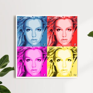 Britney Spears Pop Art, Pop Art Tiles, Abstract Art Prints, Britney Physical Prints
