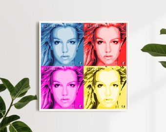Britney Spears Pop Art, Pop Art Tiles, Abstract Art Prints, Britney Physical Prints