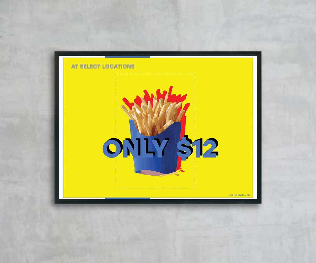 Fast Food Wall Art, Consumer Art, Pop Art, Contemporary Wall Hangings