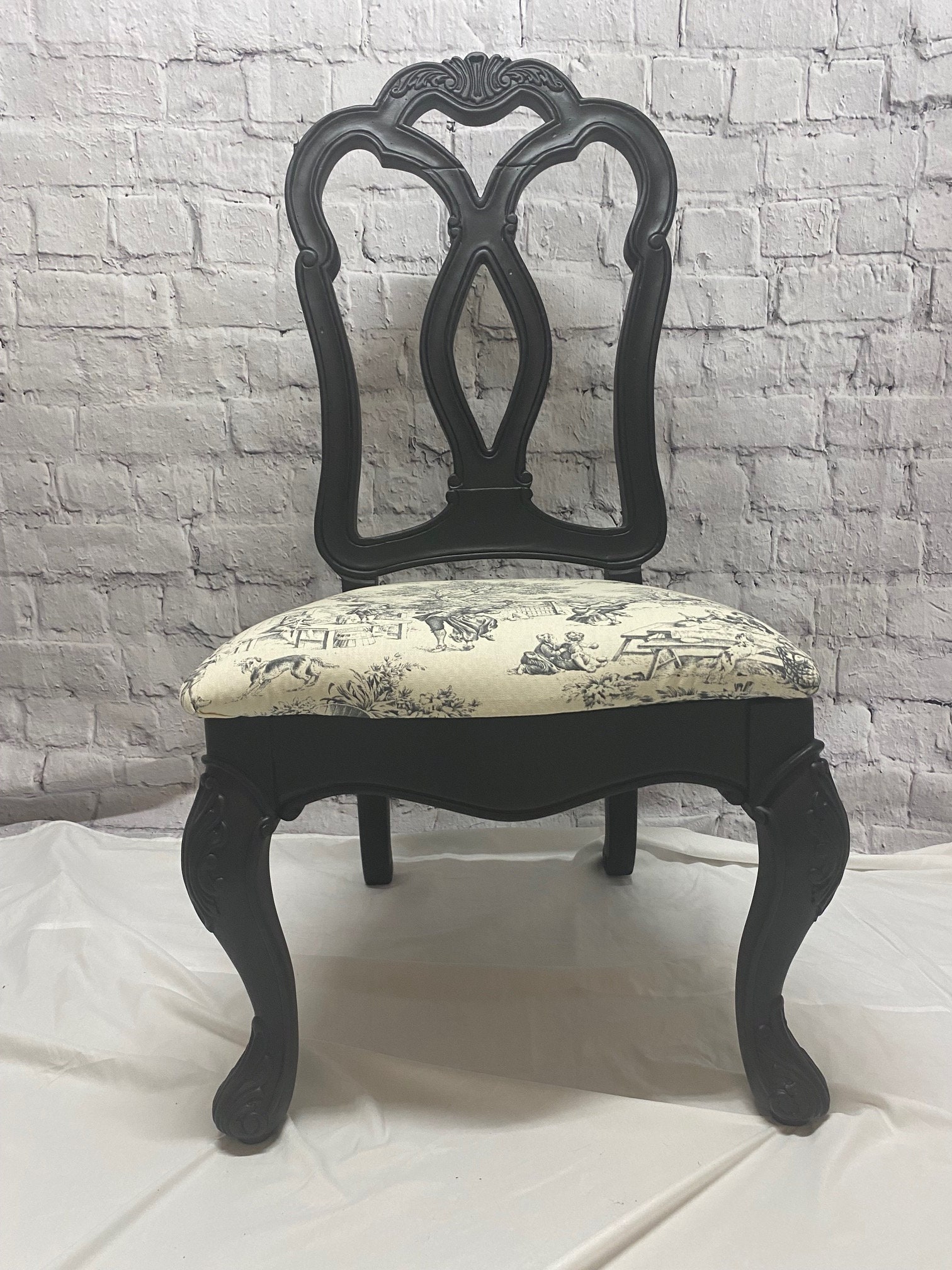 SOLD!! Set of 6 French Country Vintage Black Dining Chairs - Etsy