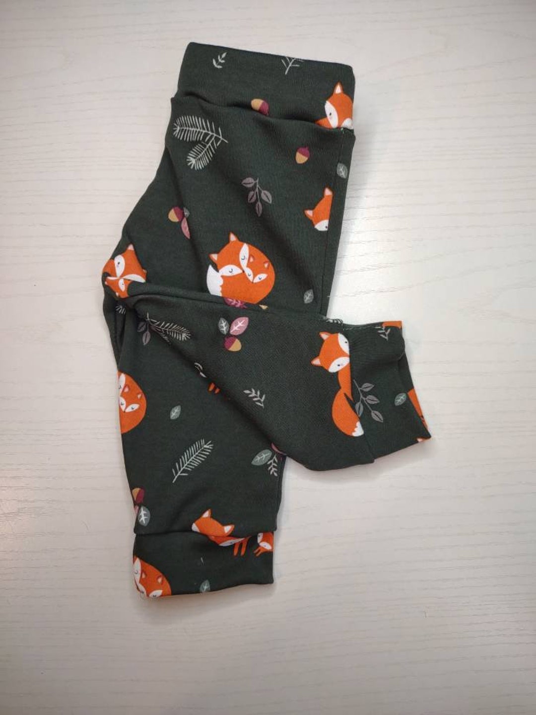 Forest Green Fox Boy Pants, Baby Boy Boho Pants, Toddler Boy Forrest