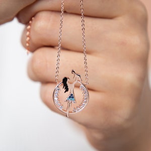 Mother And Child Necklace In Sterling Silver, Super Mothers Gift, Mom Baby Necklace, Mothers Day - Foto 8