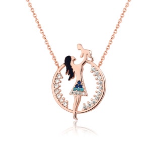 Mother And Child Necklace In Sterling Silver, Super Mothers Gift, Mom Baby Necklace, Mothers Day - Foto 9