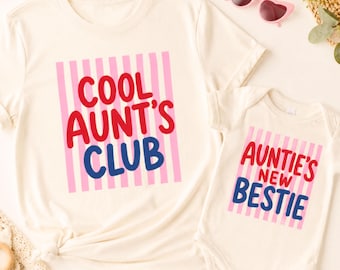 Conjunto de camisetas para la nueva mejor amiga de la tía, conjunto a juego para tía y bebé, regalo para baby shower de la tía, camiseta familiar para anunciar el nuevo embarazo de la tía, regalo para hermana y sobrina