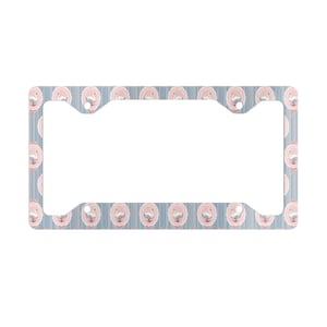 Goose License Plate Frame Coquette Metal License Frame Boho Floral Car Accessories Driver Cottagecore Blue Nature Lover Summer Animal Cute