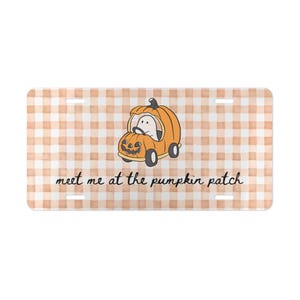 Custom Text Vanity License Plate Personalized Halloween Car Decor Pumpkin Patch Gift Cute Ghost Plate Fall Car Decor Spooky Season New Car