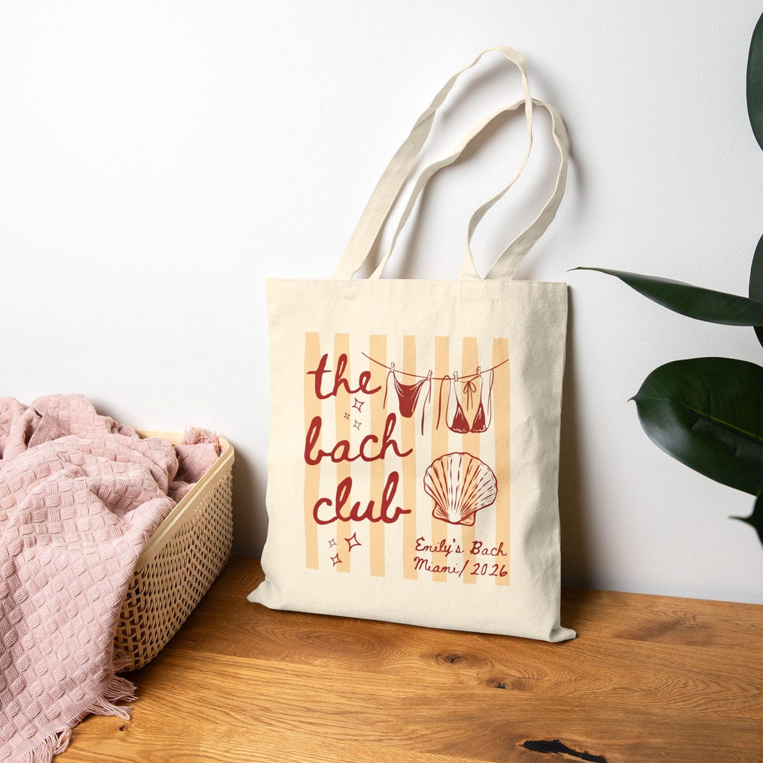 Custom Coastal Bachelorette Tote Personalized Bridal Party Canvas Bag ...