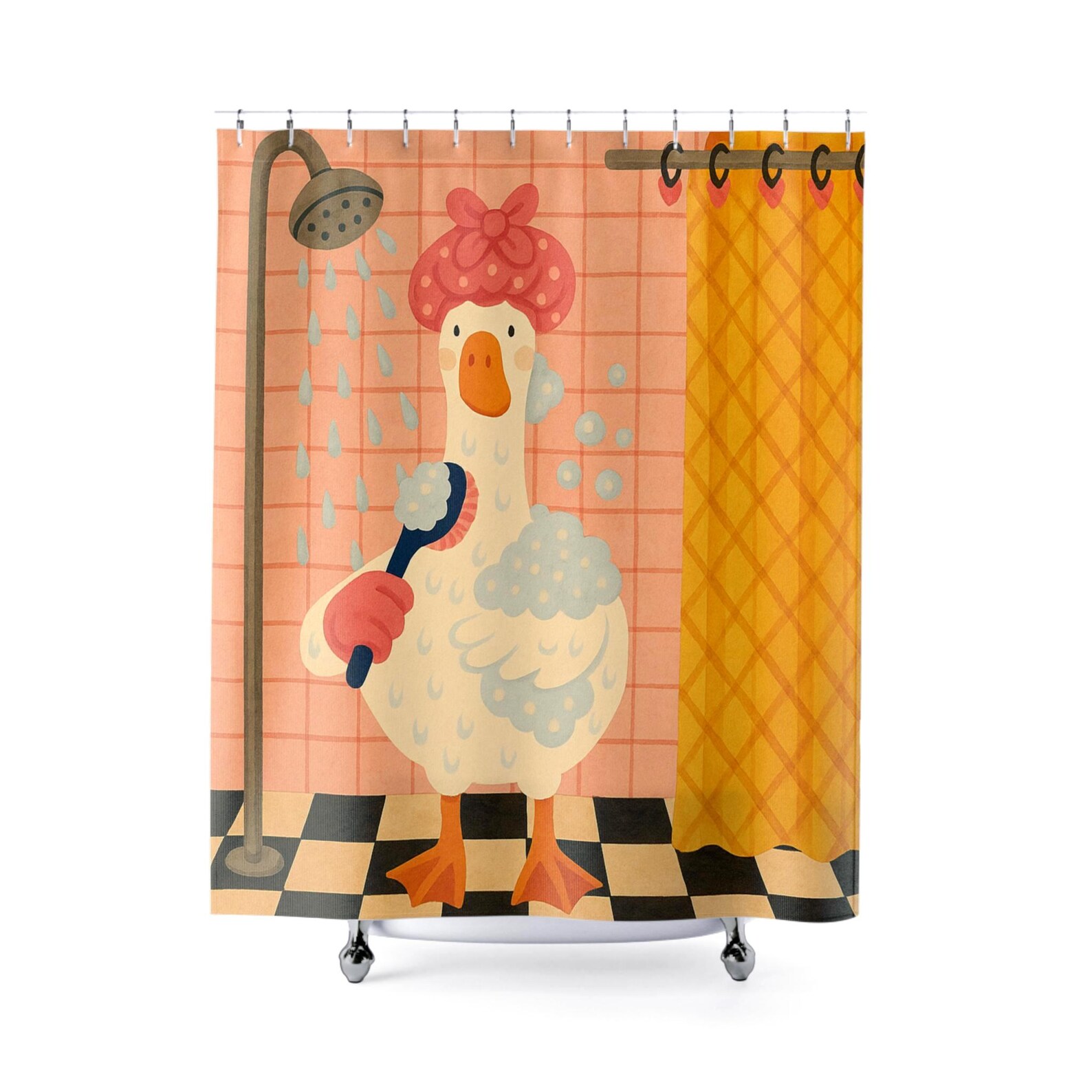Funny Goose Shower Curtain Unique Bathroom Decor Housewarming Coquette