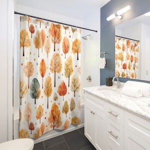 Fall Trees Shower Curtain Fall Shower Curtain Unique Bathroom Decor Housewarming Gift Autumm Shower Curtain Nature Shower Curtain Farmhouse