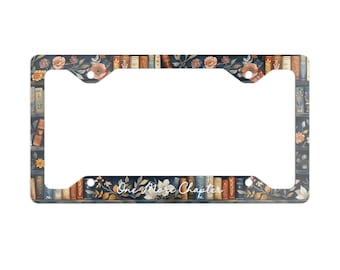 Benutzerdefinierter Text Vintage Bücherregal Floral Nummernschild Rahmen Personalisierter Bibliothek Leser Dekor Bücherwurm Liebhaber Lesebuch Liebhaber Blume