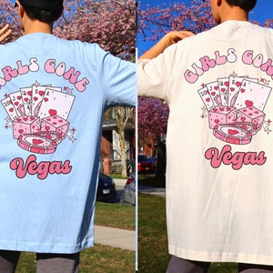 Girls Gone Vegas Birthday Trip Shirt Retro Casino Birthday Tee Party TShirt Poker Dice Chips Girls Trip Tees Group Matching Family Las Vegas