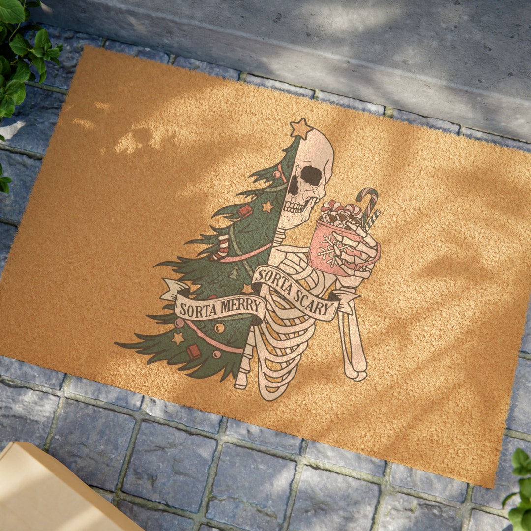 Skeleton Christmas Tree Doormat Coffee Christmas Doormat Etsy