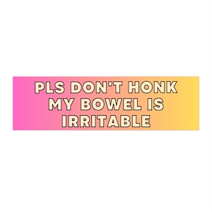 IBS Bumper Sticker Retro Funny Car Genz Car Accessories Funny Bestie Gift Car Sticker Vehicle Decal Gift Funny Driver Irritable Bowel Honk