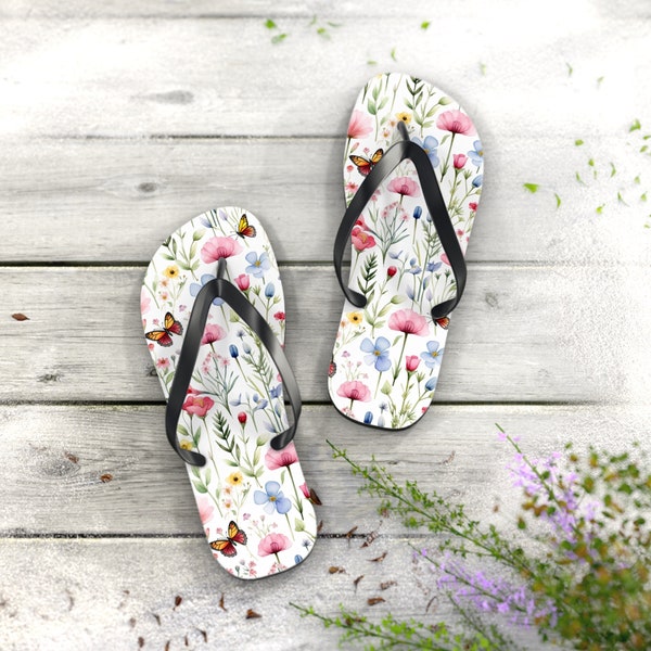 Wildflower Slippers Schattig Boho Bloemen Slippers Zomer Strand Essentieel Vrouwen Sandaal Schoen Vakantie Cottagecore Natuur Insecten Vlinder Lente